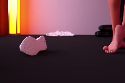 Futanari 3D Animation - big dick Masturbation.