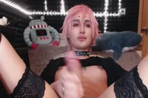 dark nylons Femboy Jerks penis