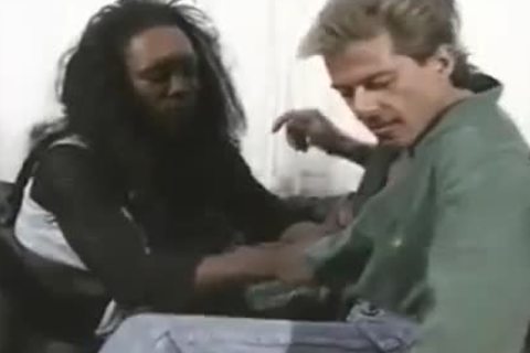 darksome lady-man large cock nail White man