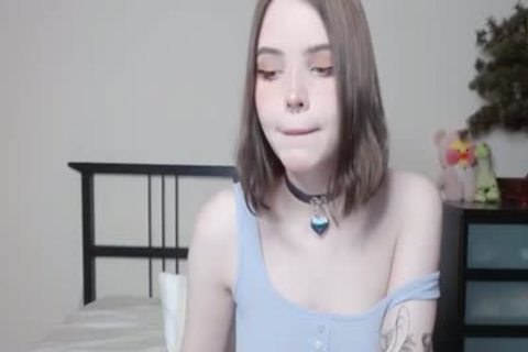 skinny shemale girl With Natural scones Strokes Her Girly penis