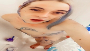 dirty girl naked Taking A Shower