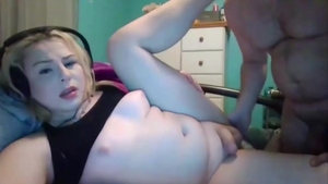 overweight Blond Ts Doggied And Enjoys A handjob