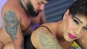 big Bearded Hunk ass bonks darksome stockings latina Translady On cam