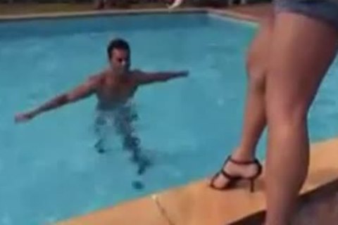 concupiscent Ladyboy nailing lad By The Pool